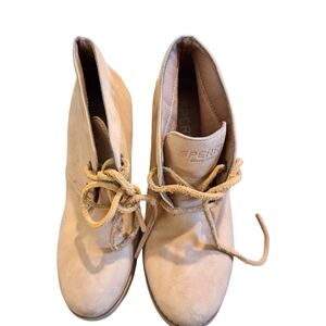 Sperry Topsider Harlow Women's Leather Suede Lace Up Boots, Camel Size 5 M